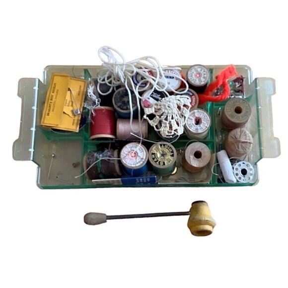 Antique Sewing Basket and Contents - Picture 6 of 10